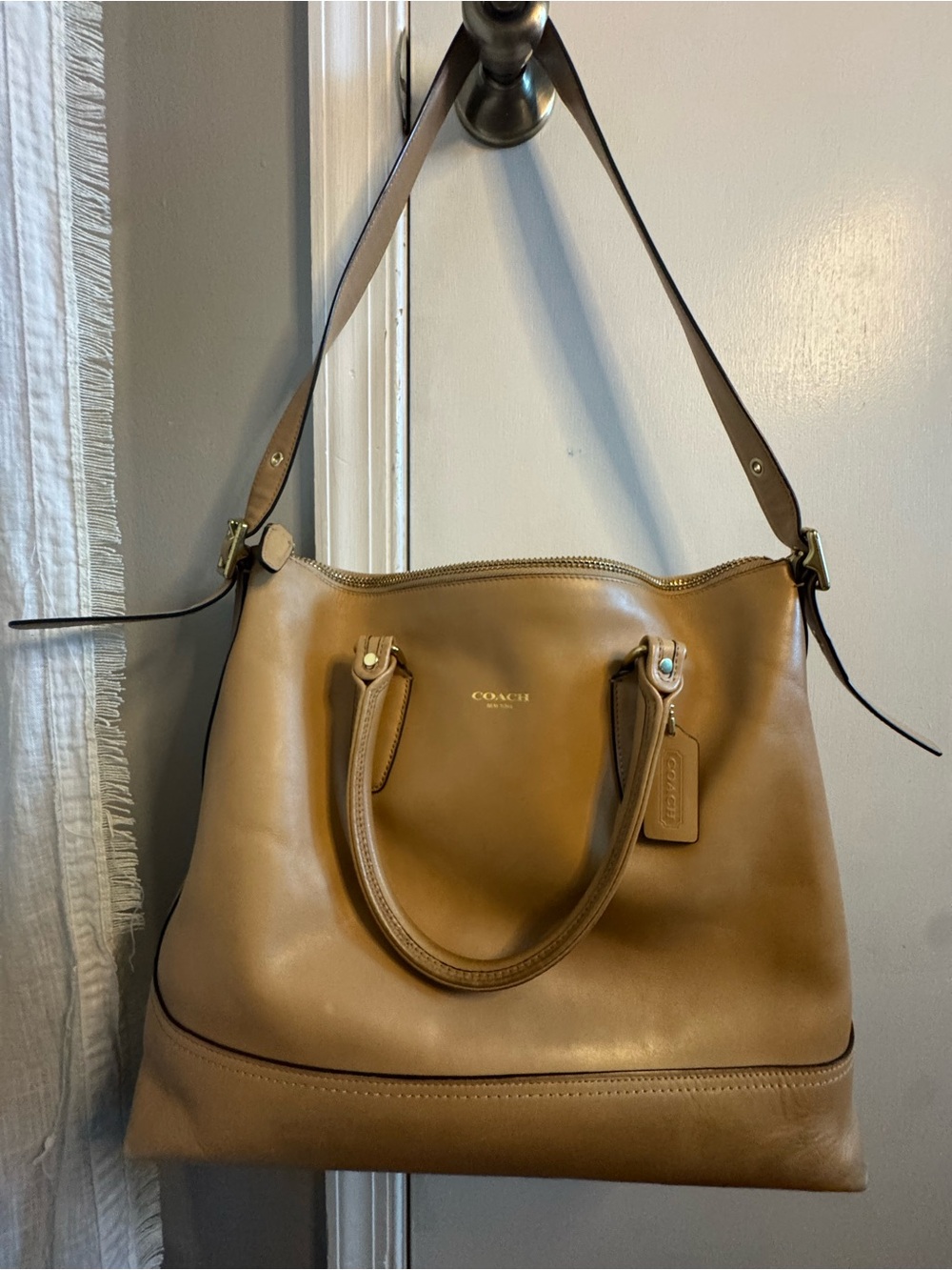 Coach Legacy Candace Caryall Caramel Leather Shoulder Tote Bag